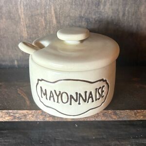 Pottery barn Mayonnaise Pot with spoon